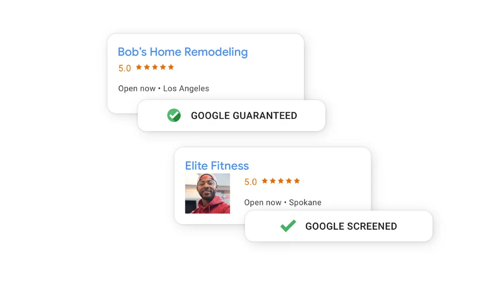 A picture of a business with the Google Guarantee badge.